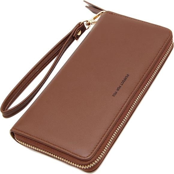 Handbags - Womens Wallet RFID Blocking Zip Around Wallet Coffee